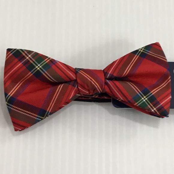 Chaps Other - Chaps Holiday Red Tartan Plaid Bow Tie